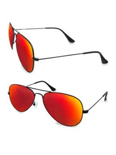Shop Aqs Oliver 58mm Square Sunglasses In Black