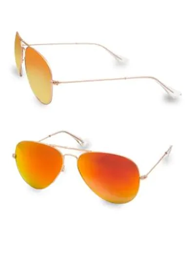 Shop Aqs Women's James 58mm Aviator Sunglasses In Orange