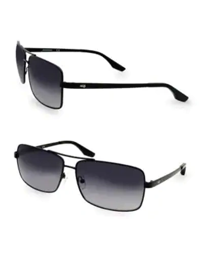 Aqs Women's Steel 60mm Rectangular Sunglasses In Gold