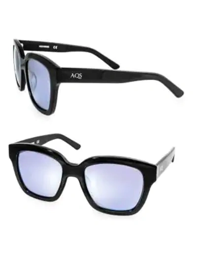 Shop Aqs Rory 52mm Square Sunglasses In Black