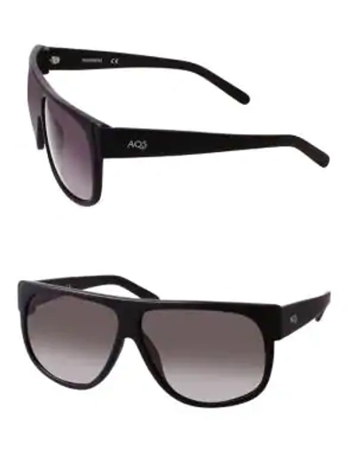Shop Aqs Avery 60mm Square Sunglasses In Black