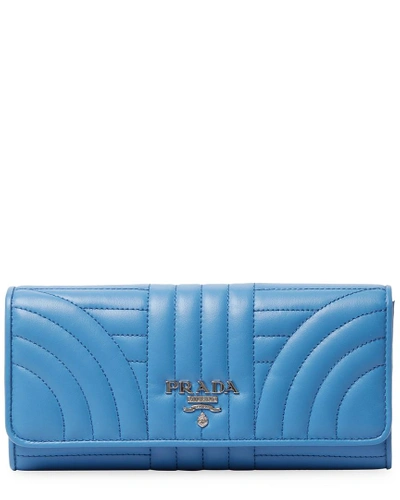 Shop Prada Diagramme Leather Continental Wallet In Nocolor