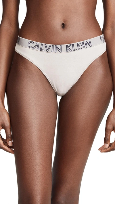 Shop Calvin Klein Underwear Ultimate Cotton Thong In Silver Rose