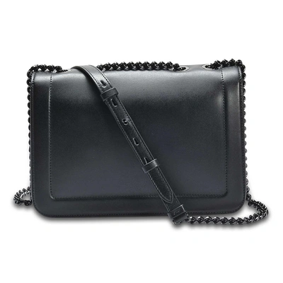 Shop Ferragamo Salvatore  | Vara Rainbow Medium Shoulder Bag In Black Calfskin