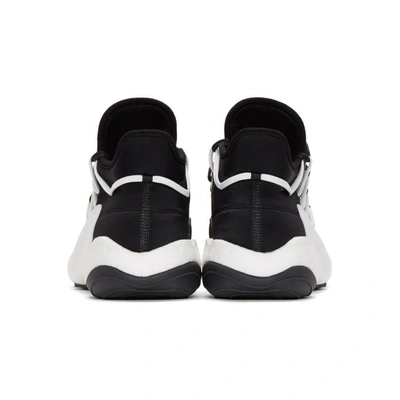 Shop Y-3 White And Black James Harden Edition Byb Bball Sneakers In White/black