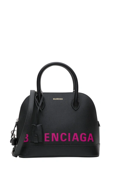 Shop Balenciaga Ville S Handbag With Shoulderstrap In Nero/rosa