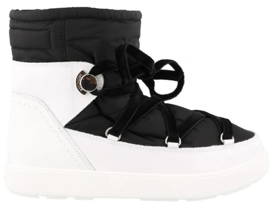 Shop Moncler Stephanie Snow Boots In Black/white