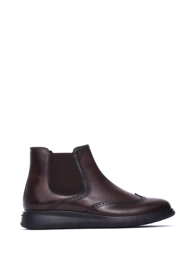 Shop Fratelli Rossetti One Beatles Ankle Boots In Dark Brown Calf Leather In Ebano