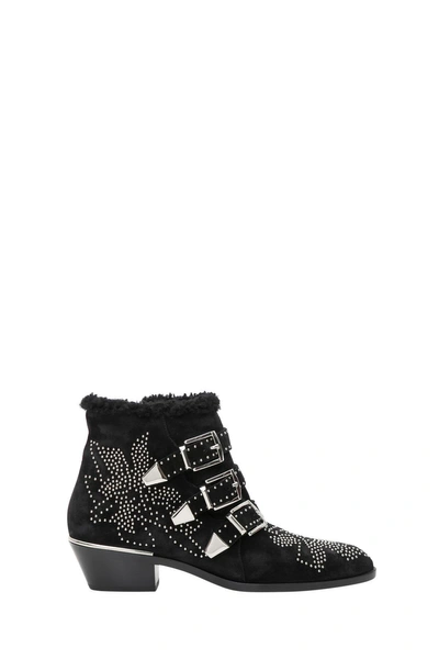 Shop Chloé Cross-over Buckle Boots In Nero