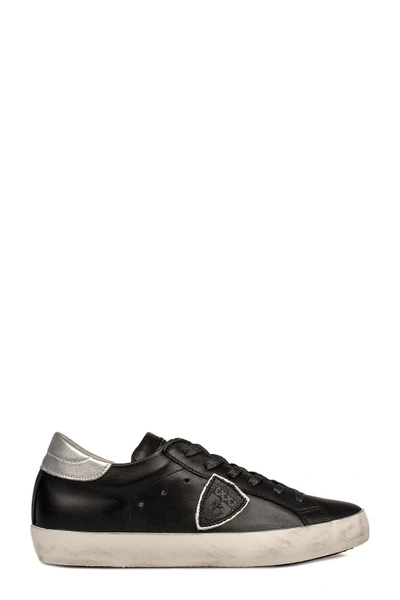 Shop Philippe Model Black Paris Leather Sneakers