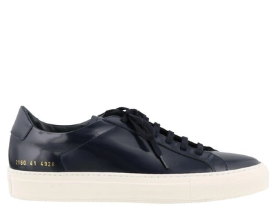 Shop Common Projects Achilles Premium Sneakers In Navy/tan