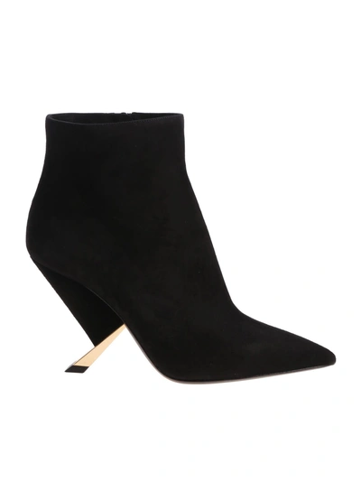 Shop Casadei Sculpted Heel Ankle Boots In Black