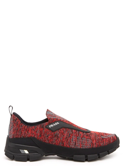 Shop Prada 'cross Action' Shoes In Red