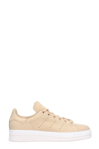 Shop Adidas Originals Stan Smith New Bold Pink Suede Leather Sneakers In Beige