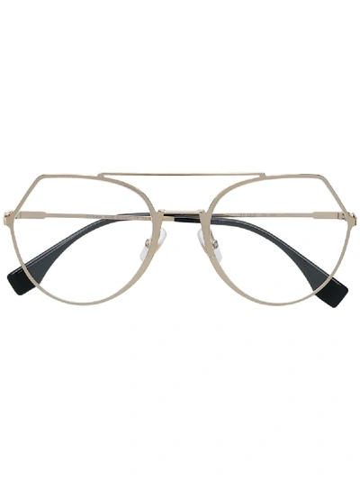 Shop Fendi Eyewear Ff0329 Eyeglasses - J5g Gold