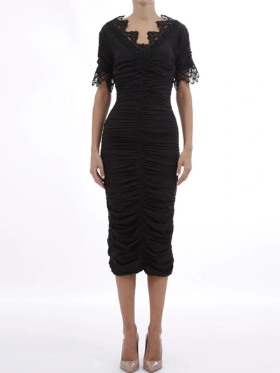 Shop Dolce & Gabbana Black Dress With Lace
