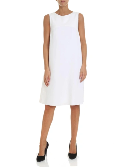 Shop Altea Fur Side Panel Dress In White