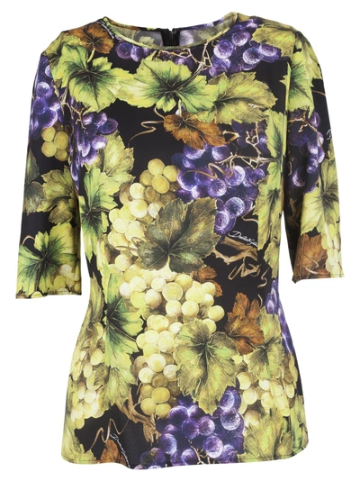 Shop Dolce & Gabbana Printed Fitted Top In Hneuva