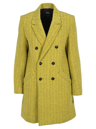 Shop Apc A.p.c. Coat Joan In Yellow