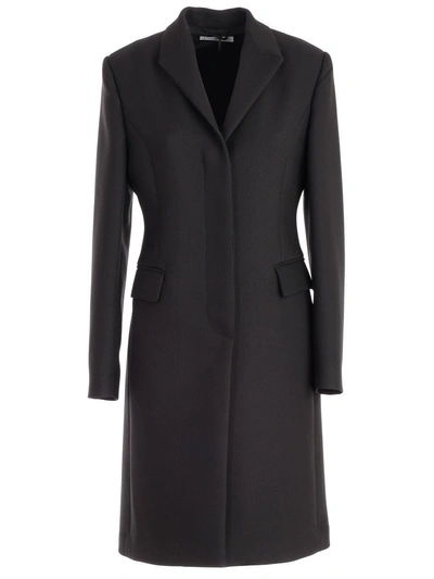 Shop Versace Single Breasted Coat In Nero