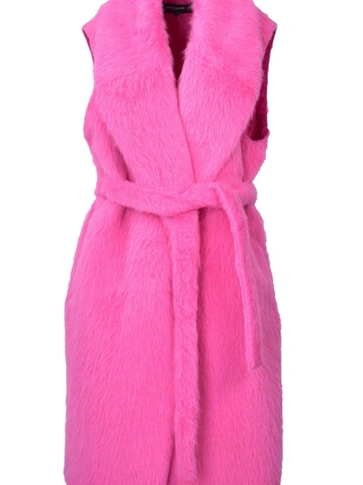 Shop Rochas Faux Fur Coat In Pink