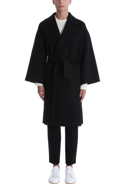 Shop Theory Black Cashmere And Wool Coat