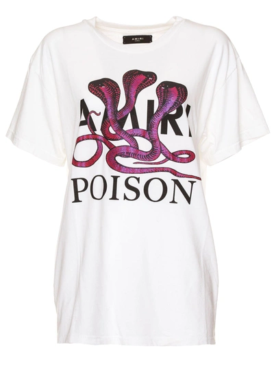 Shop Amiri Logo Print T-shirt In Bianco