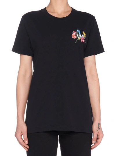 Shop Off-white Flowers T-shirt In Black