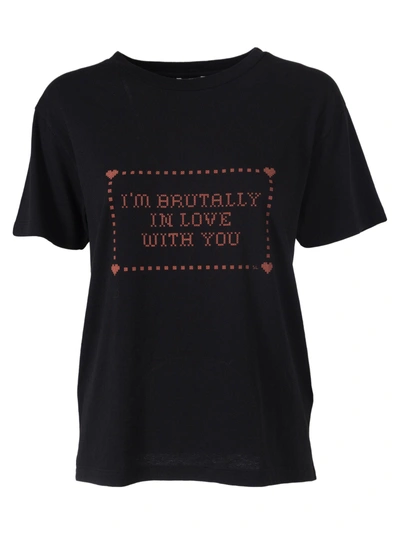 Shop Saint Laurent Printed T-shirt In Noir/rouge
