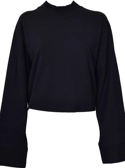 Shop Y-3 Adidas  Cropped Sweatshirt In Black
