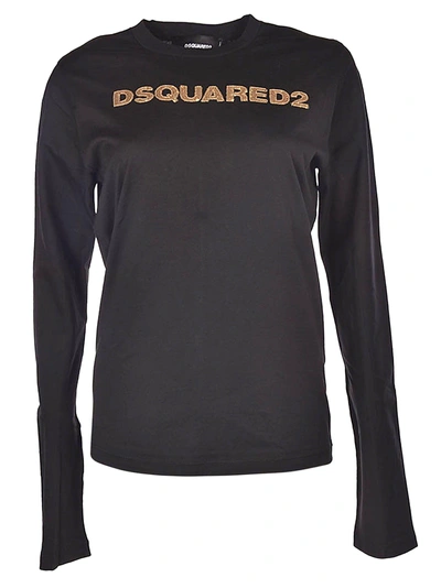 Shop Dsquared2 Logo Print Sweatshirt In Black