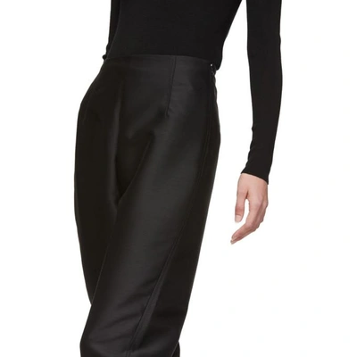 Shop Totême Toteme Black Satin Elda Trousers In 200 Black