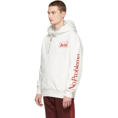Shop Aries White Double Thickness Temple Hoodie