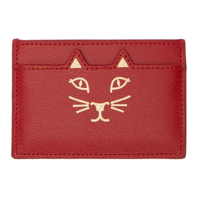 Shop Charlotte Olympia Ssense Exclusive Red Feline Card Holder