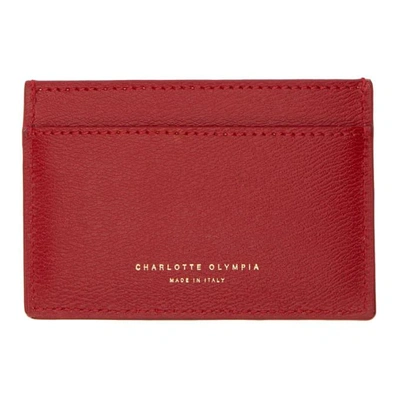 Shop Charlotte Olympia Ssense Exclusive Red Feline Card Holder