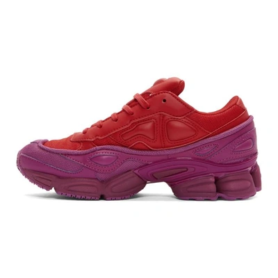 Shop Raf Simons Red & Pink Adidas Originals Edition Ozweego Sneakers