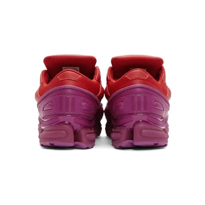 Shop Raf Simons Red & Pink Adidas Originals Edition Ozweego Sneakers