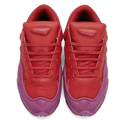Shop Raf Simons Red & Pink Adidas Originals Edition Ozweego Sneakers