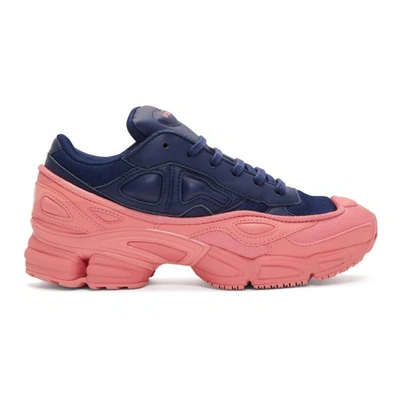 Shop Raf Simons Blue & Pink Adidas Originals Edition Ozweego Sneakers