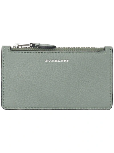 Shop Burberry Two-tone Leather Card Case - Grey