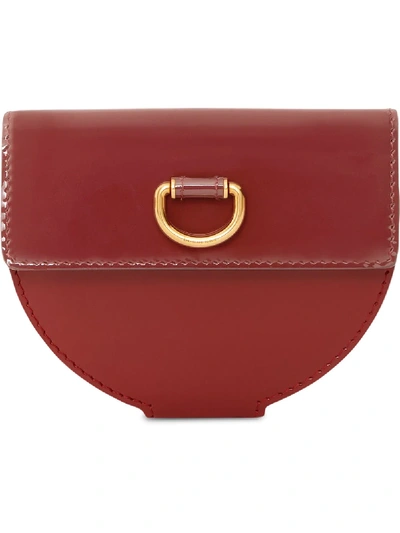Shop Burberry D-ring Detail Patent Leather Coin Case - Red