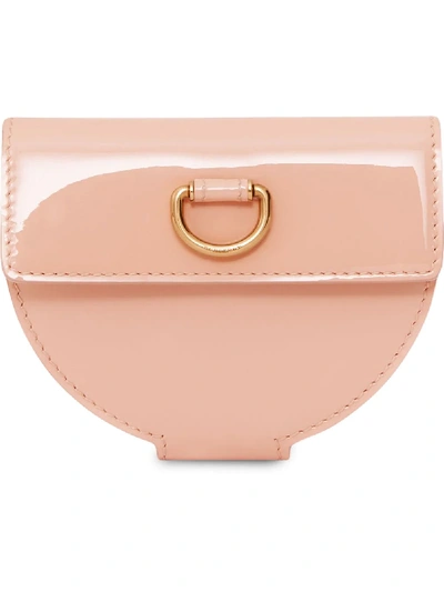 Shop Burberry D-ring Detail Patent Leather Coin Case - Pink