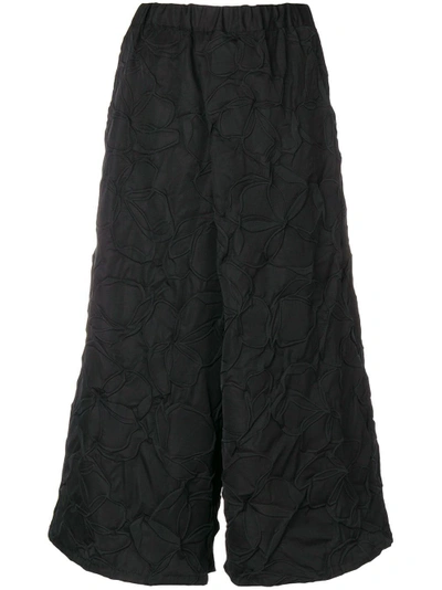 Shop Plantation Cropped Wide-leg Trousers - Black