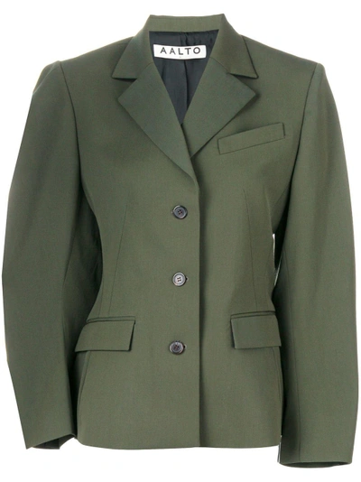 Shop Aalto Fitted Single-breasted Jacket - Green