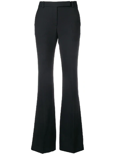 Shop Alexander Mcqueen Classic Flared Trousers - Black