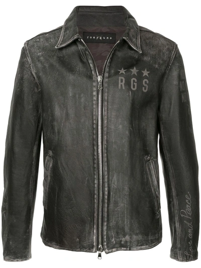 Shop Roarguns Leather Jacket - Grey
