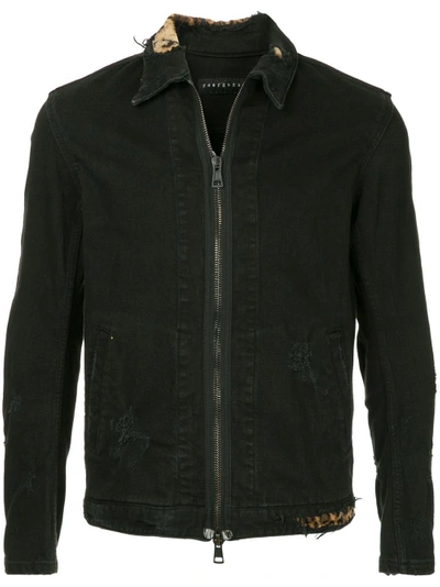 Shop Roarguns Distressed Denim Jacket - Black