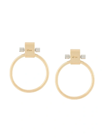 Shop Chloé Hoop Earrings - Metallic