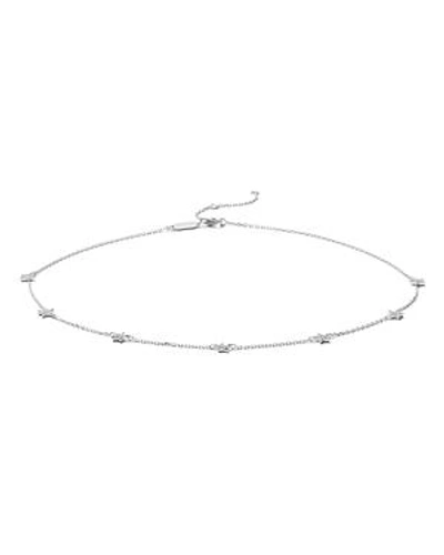 Shop Argento Vivo Pave Star Station Choker Necklace, 14 In Silver