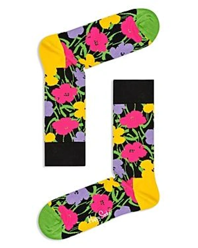 Shop Happy Socks Andy Warhol Floral Socks In Pink Multi
